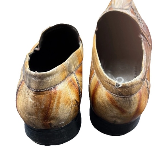 Men's Aldo Brown Italian Leather slip on dress Loafers - Picture 7 of 8